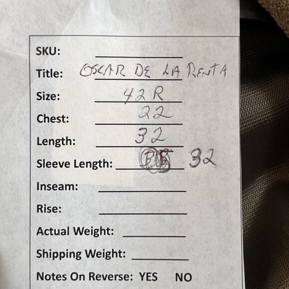 Oscar De La Renta Mens Camel Brown Lambs Wool Cashmere Sport Coat‎ Blazer 42R - Picture 12 of 12